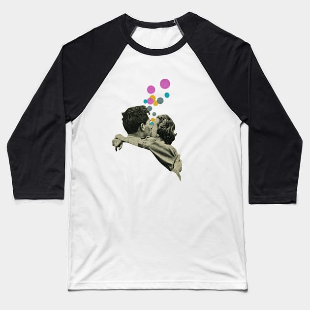 First Kiss Baseball T-Shirt by Cassia